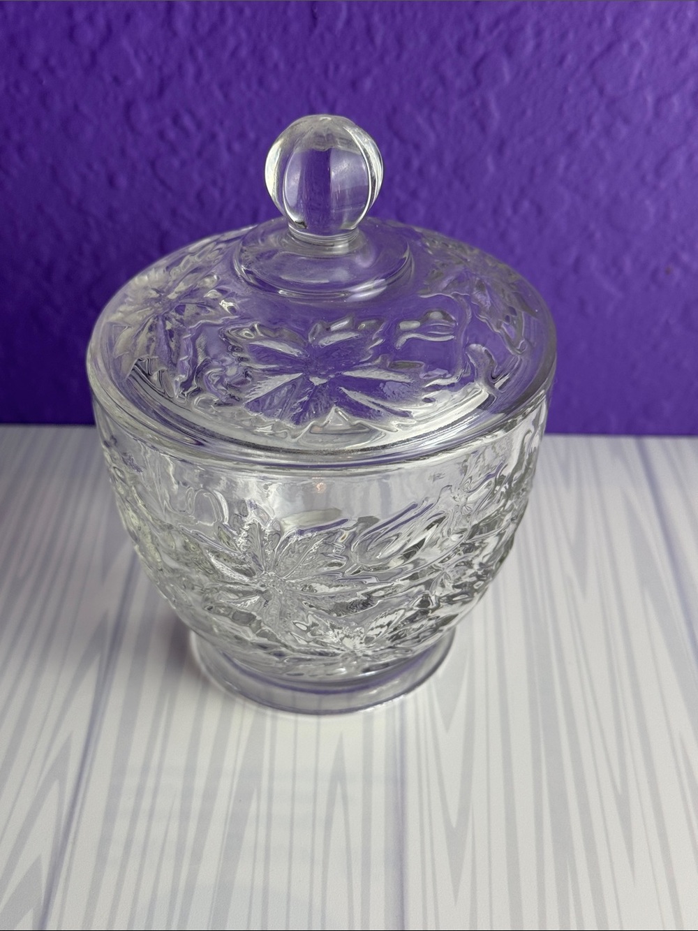 Princess House Clear Glass Covered Candy Dish